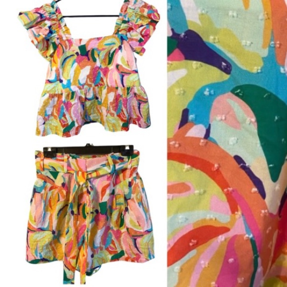 Crosby by Mollie Burch Rare top and short set size (L)
